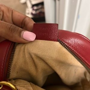Gucci red round gg matelasse shoulder bag